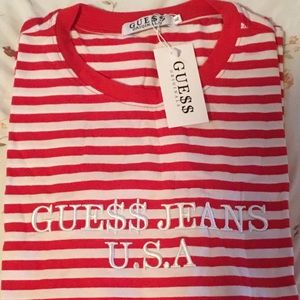 Guess Jeans USA short sleeve red and white